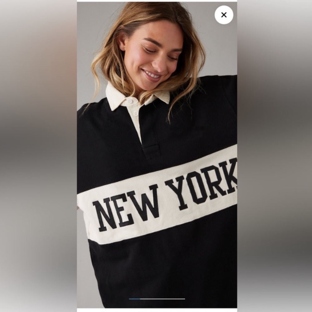 AE Women’s Oversized NY Polo Fleece Sweatshirt - Picture 8 of 8